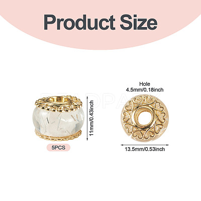 5Pcs Alloy European Beads MPDL-TADJ0001-02A-1