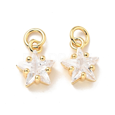 Eco-friendly Brass Micro Pave Cubic Zirconia Pendants KK-D080-44G-01-1