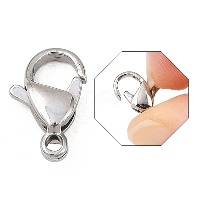 Tarnish Resistant 316 Surgical Stainless Steel Lobster Claw Clasps 316-FL12A-1