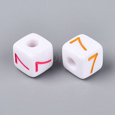 Opaque Acrylic European Large Hole Beads SACR-N020-01A-08-1