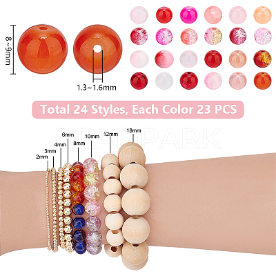 552Pcs 24 Styles Glass Beads GLAA-PH0003-18-1