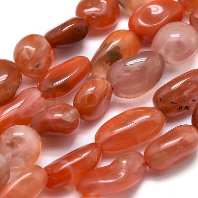 Natural South Red Agate Beads Strands G-O186-B-15-1