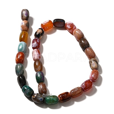 Natural Fire Crackle Agate(Dyed & Heated) Beads Strands G-H091-C01-01-1