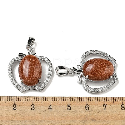 Synthetic Goldstone with Clear Cubic Zirconia Pendants G-G133-03P-25-1