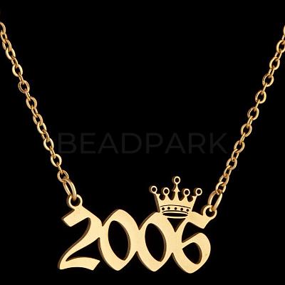Crown Birth Year 201 Stainless Steel Pendant Necklaces for Women FS-WG4E8F2-27-1