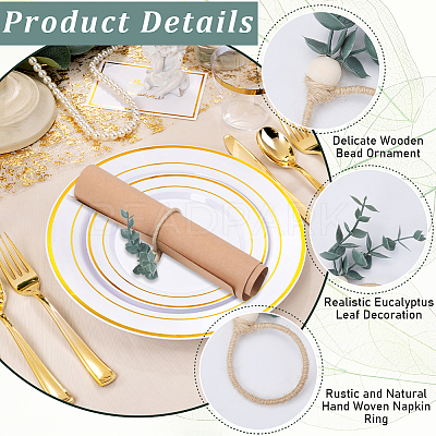 6Pcs PVC Leaf Napkin Rings AJEW-GF0011-03A-1