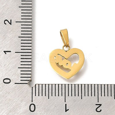 Ion Plating(IP) 304 Stainless Steel Micro Pave Cubic Zirconia Pendants STAS-H228-05G-01-1