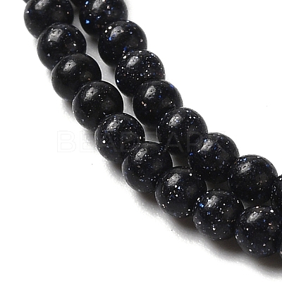 Synthetic Blue Goldstone Beads Strands G-B090-A07-01-1