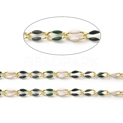 Brass Enamel Curb Chains CHC-C003-13G-17-1