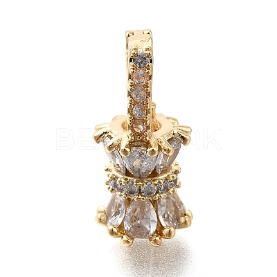 Brass Micro Pave Cubic Zirconia Donut Bails KK-U061-17G-1