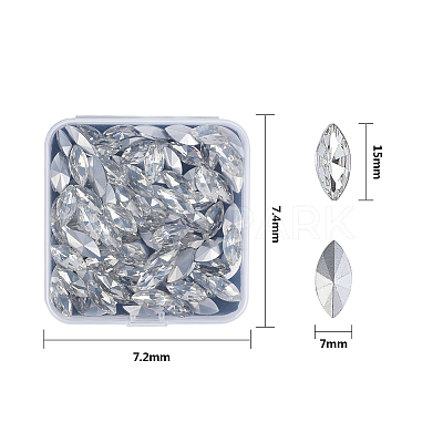 Pointed Back Glass Rhinestone Cabochons RGLA-OC0001-08A-1