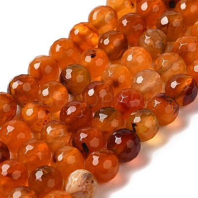 Dyed & Heated Natural Agate Beads Strands G-P539-D01-07-1