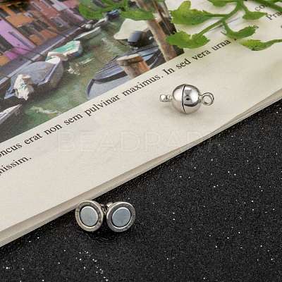 Rack Plating Brass Magnetic Clasps with Loops KK-F801-02A-P-1
