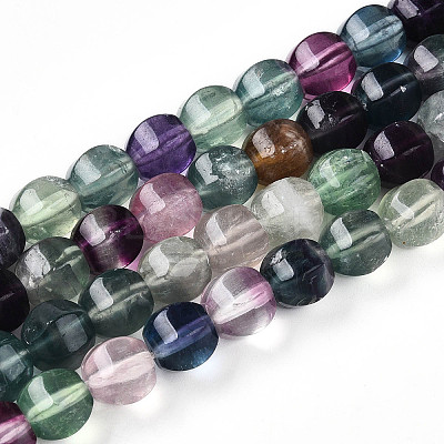 Natural Colorful Fluorite Beads Strands G-T139-55-1
