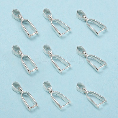 Silver Color Plated Brass Ice Pick Pinch Bails X-KK-K802-S-1