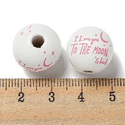 Printed Wood European Beads WOOD-G022-20G-1