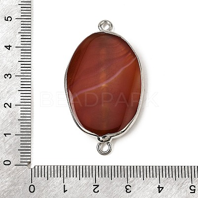 Natural Agate(Dyed & Heated) Oval Links Connector Charms G-P614-06P-04-1