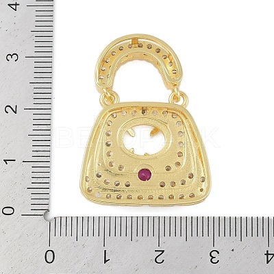 Brass Micro Pave Clear Cubic Zirconia Pendant Cabochon Settings KK-U026-06G-1