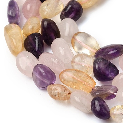 Natural Amethyst & Heated Citrine & Rose Quartz Beads Strands GG-CBA76A0-01-1