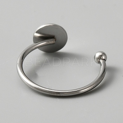 10Pcs 304 Stainless Steel Open Cuff Rings Findings DIY-WH0410-55P-1