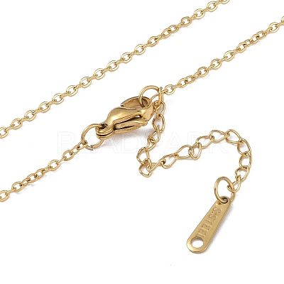 Ion Plating(IP) Initial Letter 304 Stainless Steel Pendant Necklaces NJEW-M199-01G-O-1