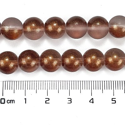 Frosted Transparent Glass Bead Strands GLAA-P065-10mm-13-1