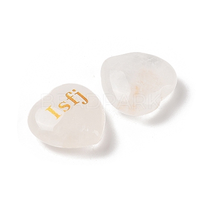 Natural Quartz Crystal Heart Engraving MBTI Figurines Statues for Home Office Desk Decorations X1-G-K353-05G-1
