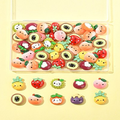50Pcs Opaque Cartoon Resin Cabochons CRES-FS0001-19-1