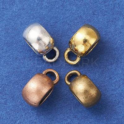 20Pcs 4 Colors Tibetan Style Alloy Rondelle Tube Bails FIND-YW0004-10-1