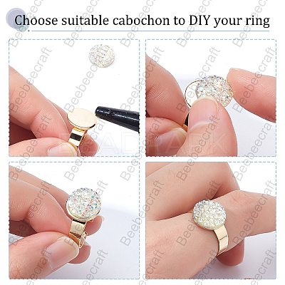 20Pcs Adjustable 304 Stainless Steel Finger Rings Components STAS-BBC0001-33-1