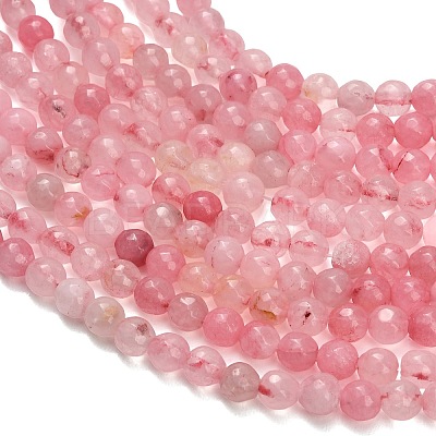 Natural Rose Quartz Dyed Beads Strands G-B046-07-8mm-01-1