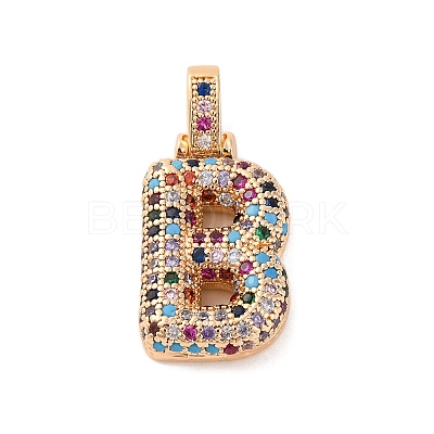 Brass Micro Pave Cubic Zirconia Pendants KK-C076-29B-G02-1