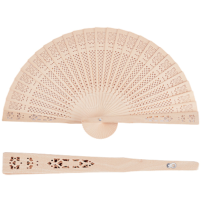 Wood Folding Fans AJEW-WH20001-83B-1
