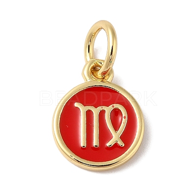 Real 18K Gold Plated Brass Enamel Charms KK-L216-001G-L03-1