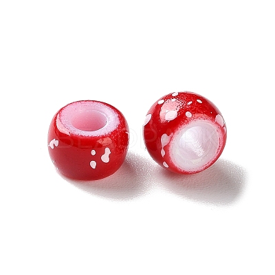 Spray Painted ABS Plastic European Beads KY-G033-01A-04-1