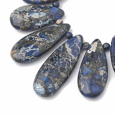 Synthetic Gold Line Imperial Jasper Beads Strands G-S324-001A-1