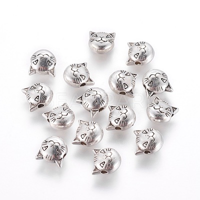 Tibetan Style Alloy Kitten Beads X-TIBEP-GC178-AS-NR-1