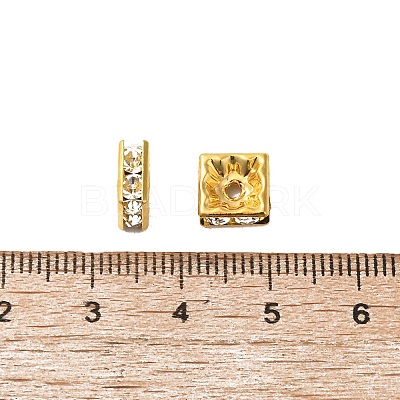 Brass Rhinestone Spacer Beads RSB074NF-01G-1