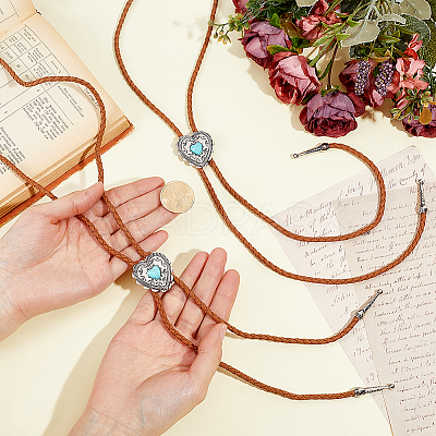2Pcs PU Leather Bolo Tie Necklaces NJEW-ME0001-22B-1
