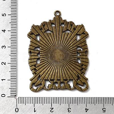 Rectangle Tibetan Style Alloy Big Pendant Cabochon Settings PALLOY-K109-77AB-NR-1