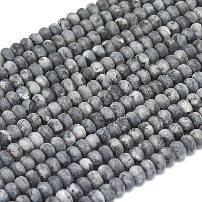 Natural Larvikite Beads Strands G-P575-A38-6x4mm-1