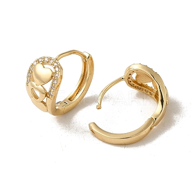 Brass Micro Pave Cubic Zirconia Hoop Earring EJEW-L271-05KCG-03-1