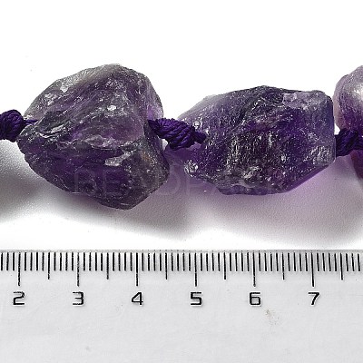 Raw Rough Natural Amethyst Beads Strands G-J388-A11-01-1