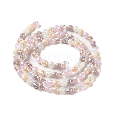 Electroplated Glass Beads Strands GLAA-B013-01I-1