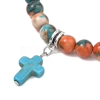 Unisex Synthetic Mixed Stone Bracelets BJEW-JB13626-1