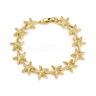 Brass Link Bracelets for Women BJEW-H209-01G-1