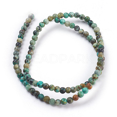 Natural African Turquoise(Jasper) Beads Strands X-TURQ-G037-4mm-1