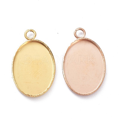 Stainless Steel Pendant Cabochon Settings STAS-XCP0001-38-1