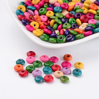 Lead Free Rondelle Natural Wood Beads X-YTB032-1