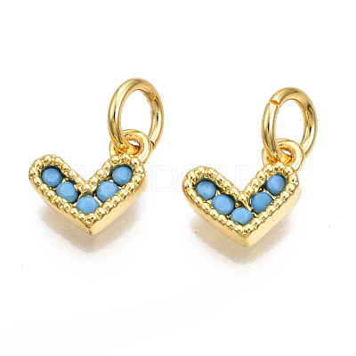 Brass Micro Pave Cubic Zirconia Charms KK-N227-33G-01-NF-1